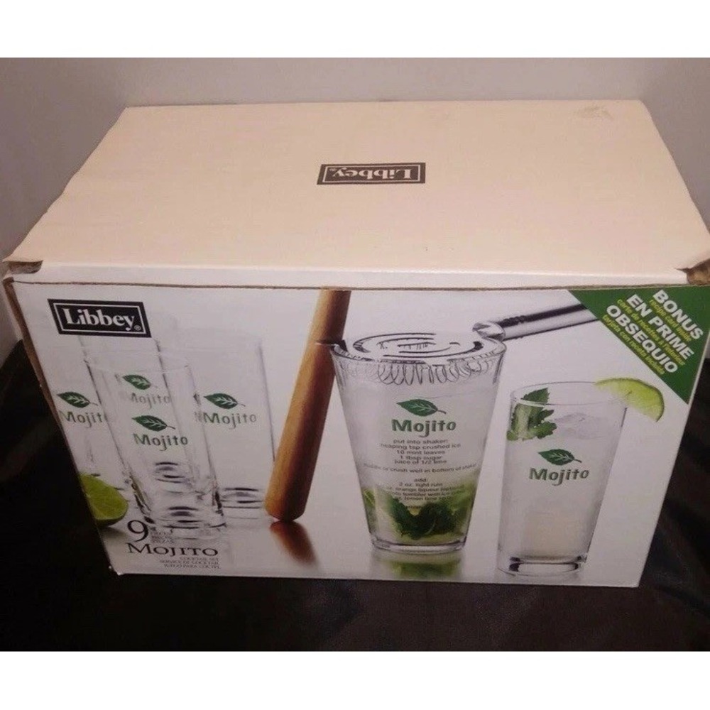 Libbey 9 Piece Mojito Cocktail Set Bartender Party Gift